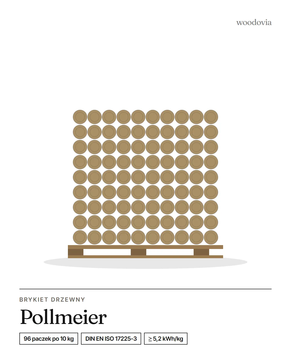 Brykiet bukowy Nestro Pollmeier, paczki 10 kg, paleta 960 kg
