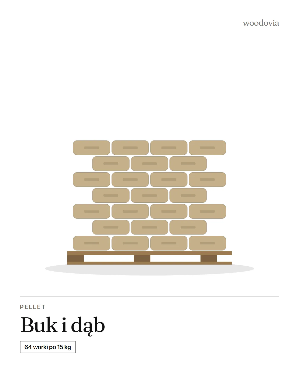 Pellet bukowo-dębowy Ø 6 mm, paleta 960 kg