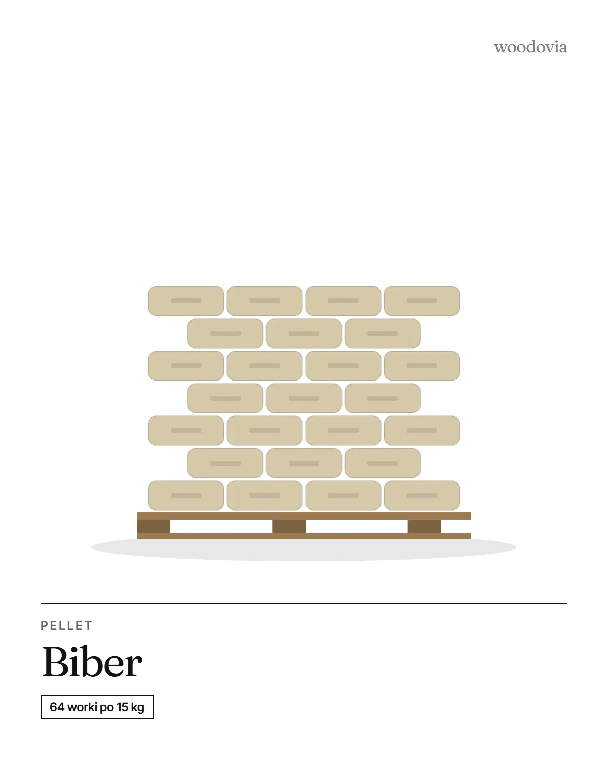 Pellet ściółkowy Biber dla zwierząt, paleta 960 kg