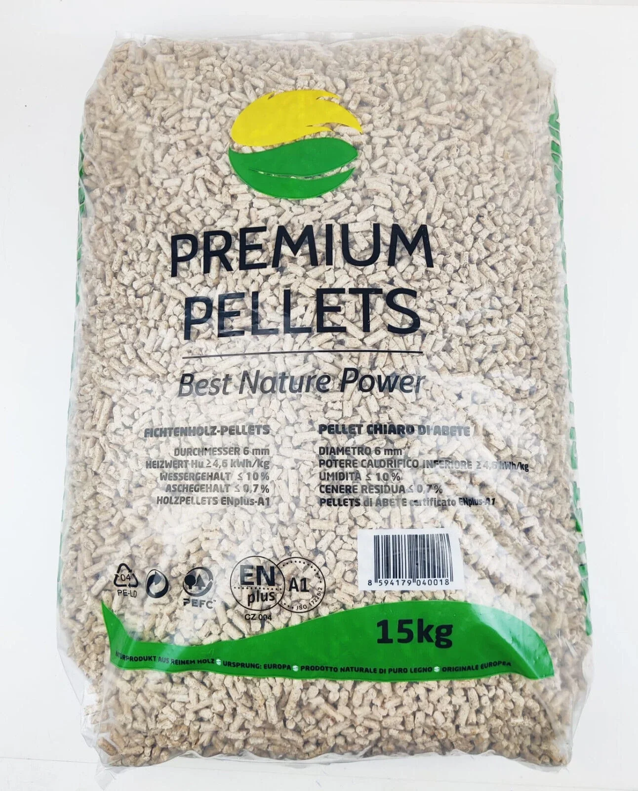 Pellet świerkowy Premium Pellets ENplus A1, paleta 1 050 kg