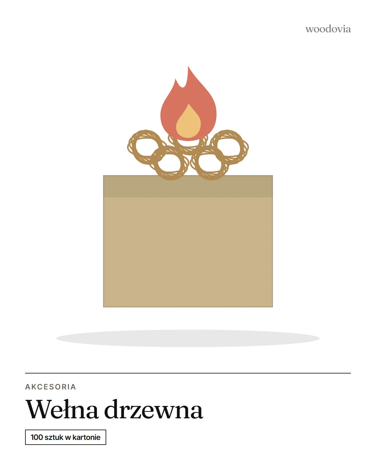 Podpałka z wełny drzewnej, 100 sztuk