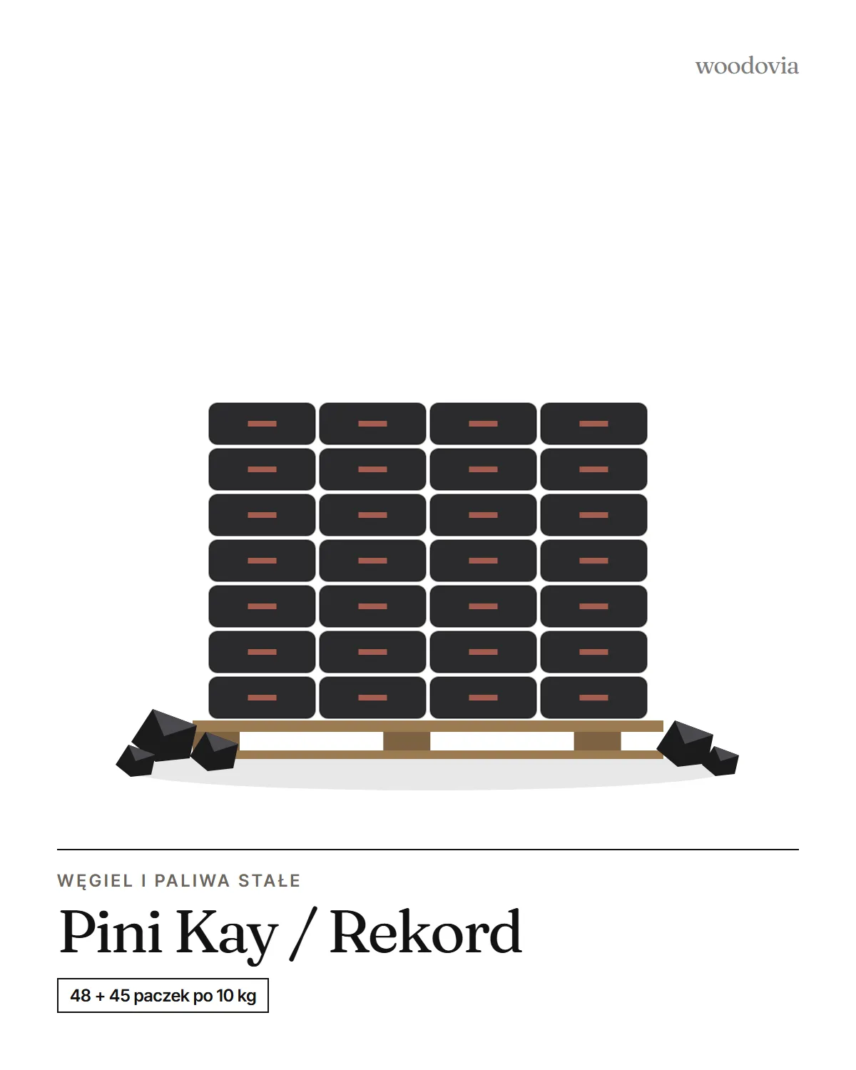 Zestaw: brykiet dębowy Pini Kay + brykiet z węgla brunatnego, paleta 930 kg